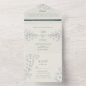  Sage Green bruiloft in één uitnodiging (Binnen)