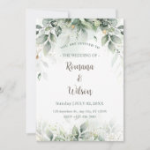 Sage Green bruiloft uitnodiging Sjabloon, groen (Voorkant)