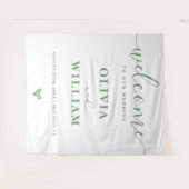 Sage Green Bruiloft | Welkomst Tapijt Wandkleed (Voorkant (horizontaal))