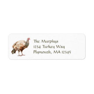 Sage Green Bruine Kalkoen Thanksgiving Retouradres Etiket