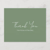 Sage Green Budget Baby shower Hartelijk dank (Voorkant)