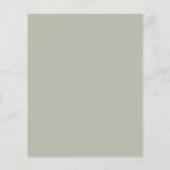 Sage Green Budget Moderne Manuscript Wedding Uitno (Achterkant)