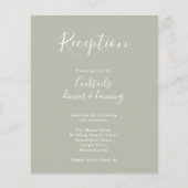Sage Green Budget Moderne Wedding Reception Flyer (Voorkant)