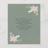 Sage Green Budget Weddenschap Pink Peony Flyer (Achterkant)