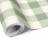 Sage Green Buffalo Check Plakkaatcadeau Cadeaupapier (Rol Hoek)