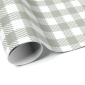 Sage Green Buffalo Plaid Gingham gecontroleerd lan Cadeaupapier (Rol Hoek)