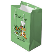 Sage Green Bunnie cook Lunch Medium Cadeauzakje (Voorkant Gekanteld)