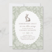  Sage Green Bunny Baby shower Kaart (Voorkant)