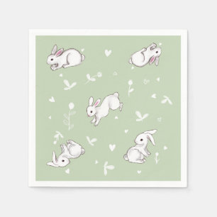 Sage Green Bunny Papieren servetten