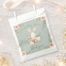 Sage Green Bunny Rabbit Baby shower Bedankzakje