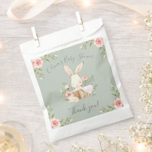 Sage Green Bunny Rabbit Baby shower Bedankzakje