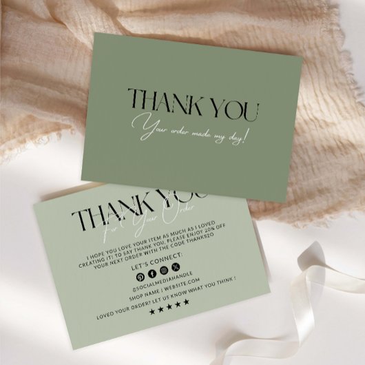 Sage Green Business bedankkaart