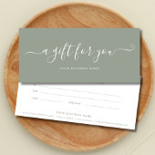 Sage Green Business Cadeaubon Elegant
