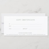 Sage Green Business Cadeaubon Elegant (Achterkant)