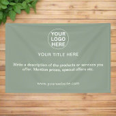 Sage Green Business Logo & Tekst Professionele Pro Spandoek
