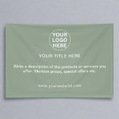 Sage Green Business Logo & Tekst Professionele Pro Spandoek