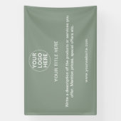 Sage Green Business Logo & Tekst Professionele Pro Spandoek (Verticaal)