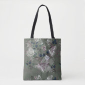 Sage Green Butterfly Floral Canvas tas (Voorkant)