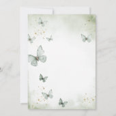 Sage Green Butterfly Girl 3e verjaardag doop Kaart (Achterkant)
