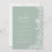 Sage Green Calligraphy Floral Vrijgezellenfeest Kaart (Voorkant)