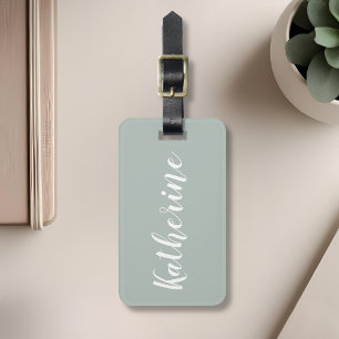 Sage Green Calligraphy Name Bagagelabel