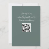 Sage Green Calligraphy QR Code Wedding Invitation Kaart (Achterkant)