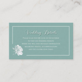 Sage Green Calligraphy Script QR Info Wedding Informatiekaartje