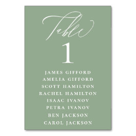 Sage Green Calligraphy Seating Chart Kaart
