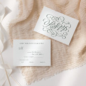 Sage Green Calligraphy Wedding maalt RSVP Card Bedankkaart