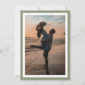 Sage Green Calligraphy Wit Lijst Classic foto Save The Date (Achterkant)