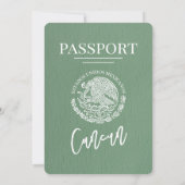 Sage Green Cancun Passport Wedding Kaart (Achterkant)
