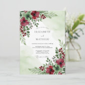 Sage Green Captivating Winter Wedding Kaart (Staand voorkant)