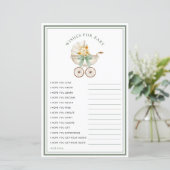 Sage Green Carriage Wishes for Baby Card (Staand voorkant)