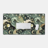 Sage Green Celestial Moon for Calm Astrology Decor Bureaumat (Keyboard & Muis)