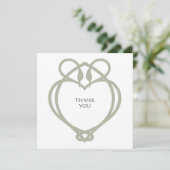 Sage Green Celtic Irish Swan Love Knot Wedding Bedankkaart (Staand voorkant)