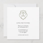 Sage Green Celtic Irish Swan Love Knot Wedding Bedankkaart (Achterkant)