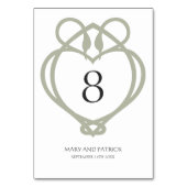 Sage Green Celtic Irish Swan Love Knot Wedding Kaart (Achterkant)