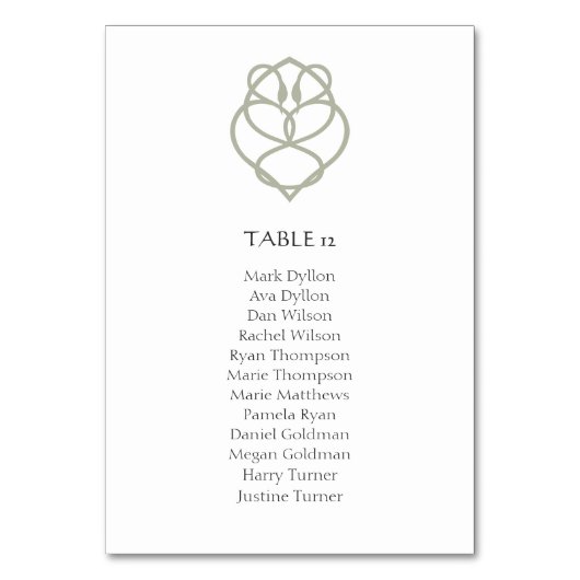 Sage Green Celtic Irish Swan Love Knot Wedding Kaart (Achterkant)