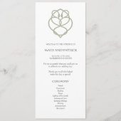 Sage Green Celtic Irish Swan Love Knot Wedding Programmakaart (Voorkant)