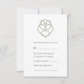 Sage Green Celtic Irish Swan Love Knot Wedding RSVP Kaartje (Voorkant)