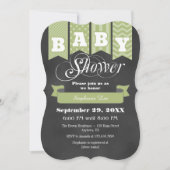 Sage Green Chalkboard Flag Baby shower Uitnodigen Kaart (Voorkant)