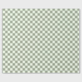 Sage Green Checker Checkerboard Checkered Retro Cadeaupapier (Vlak)