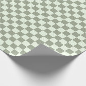 Sage Green Checker Checkerboard Checkered Retro Cadeaupapier (Hoek)