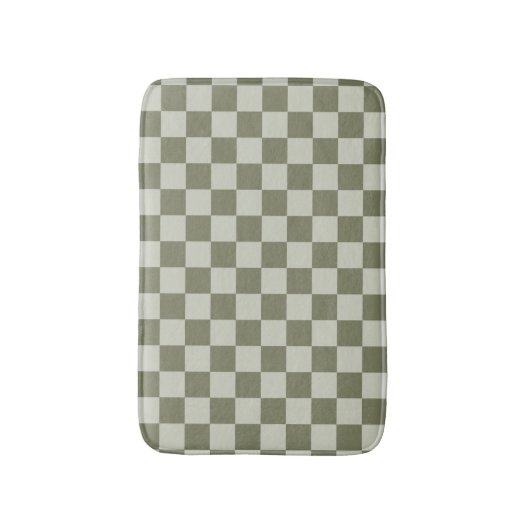Sage Green Checkerboard Badmat (Voorkant Verticaal)