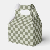 Sage Green Checkerboard Bedankdoosjes (Achterkant)