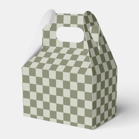 Sage Green Checkerboard Bedankdoosjes (Achterkant)