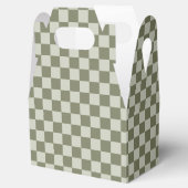 Sage Green Checkerboard Bedankdoosjes (Geopend)
