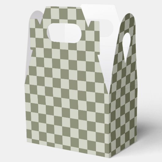 Sage Green Checkerboard Bedankdoosjes (Geopend)