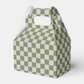Sage Green Checkerboard Bedankdoosjes (Voorkant Zijde)