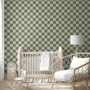 Sage Green Checkerboard Behang